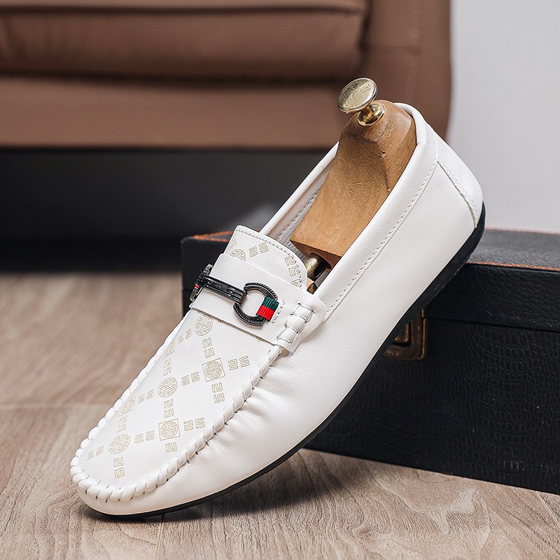 Men'S Shoes Black And White - อิตาเลี่ยน PU หนัง loafers Mens SLIP-ON