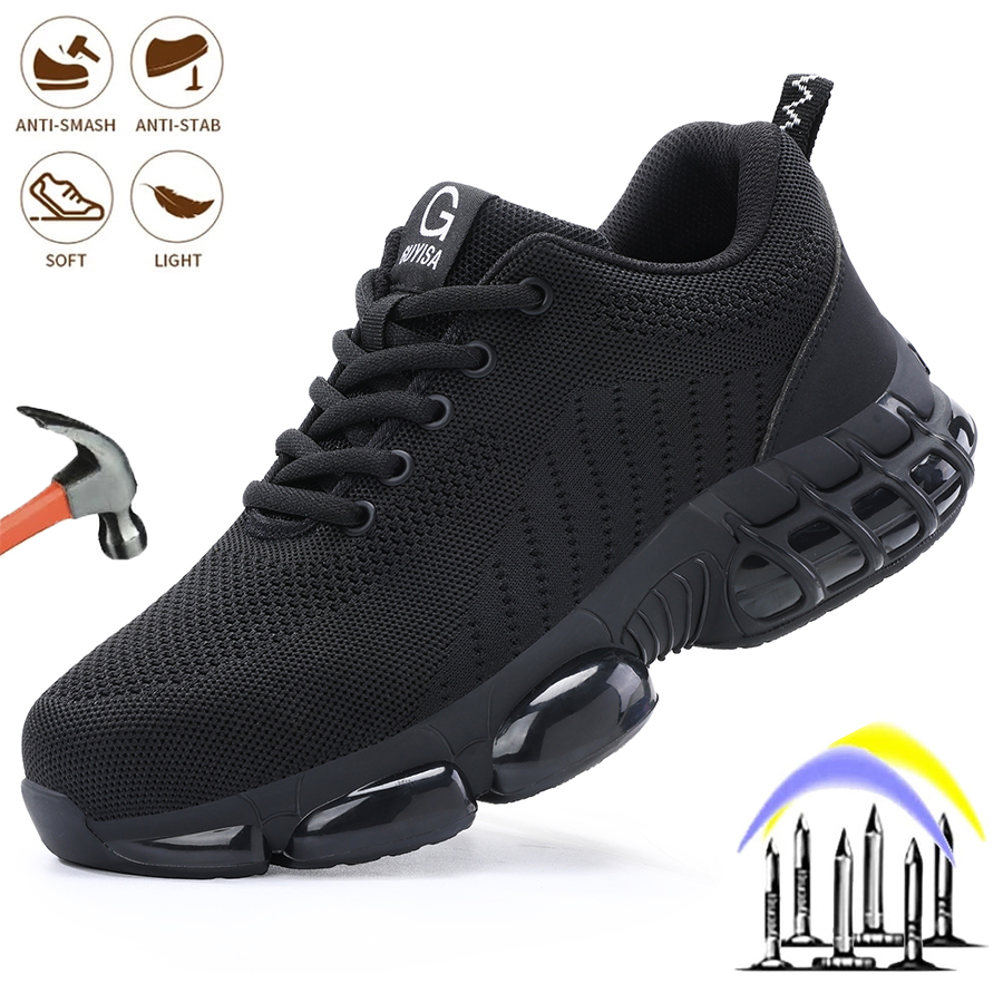 Work Boot Steel Toe - รองเท้าบูททำงานหัวเหล็กสำหรับผู้ชาย ทนต่อแรงกระแทก น้ำหนักเบา สวมใส่สบาย รองเท้าเซฟตี้สำหรับงานอุตสาหกรรม ทนทานต่อการสึกหรอ