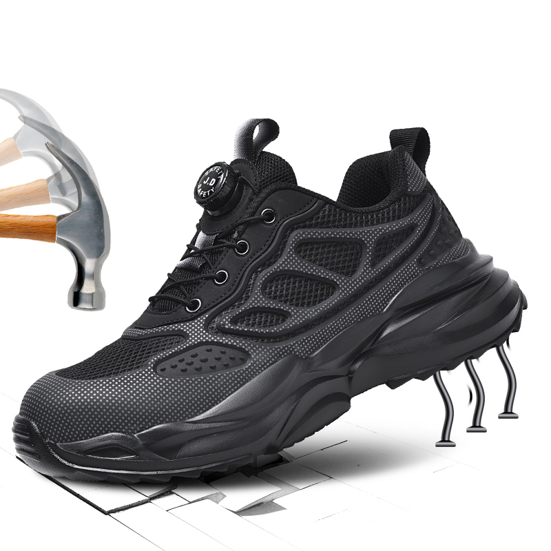 Men Shoes Jd - รองเท้าทำงานสีขาว น้ำหนักเบา สวมใส่สบาย รองเท้าเซฟตี้สำหรับผู้ชายและผู้หญิง รองเท้าทำงานหัวเหล็ก ป้องกันการเจาะทะลุ
