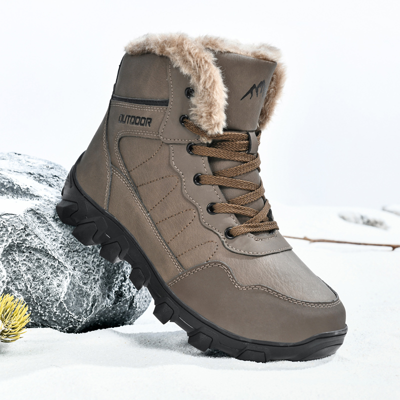 Winter Boot Insulated - รองเท้าบูทฤดูหนาวของผู้ชายรองเท้าผ้าใบกันน้ำกันลื่นที่อบอุ่น - รองเท้าแตะฤดูหนาวรองเท้าเทนนิสชาย