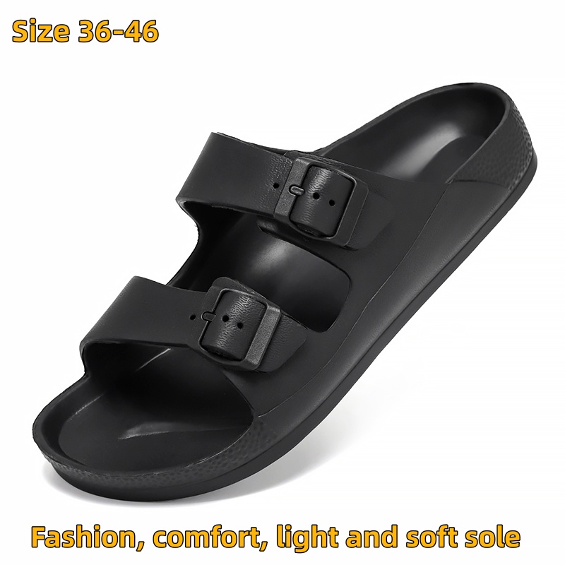 Men Shoes Trends - รองเท้าแตะผู้ชายแบบคลาสสิก รองเท้าแตะนุ่มสบายสำหรับผู้หญิง รองเท้าลำลองชายหาด รองเท้าแตะ EVA แฟชั่น