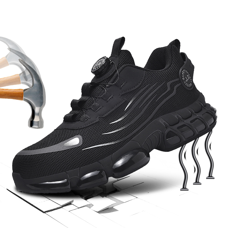 Men Shoes Jd - รองเท้าทำงานนิรภัยแบบหัวเข็มขัดหมุน ไซส์ใหญ่ สำหรับผู้ชายและผู้หญิง พื้นรองเท้านุ่ม น้ำหนักเบา รองเท้าผ้าใบแฟชั่น