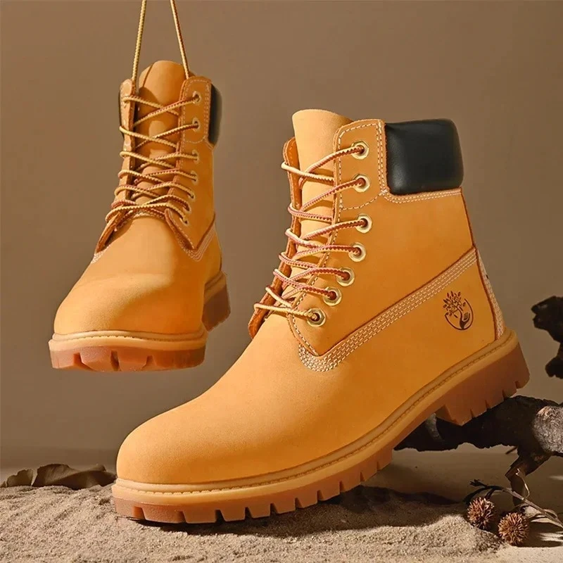 Men Shoes Trends - รองเท้าบูทผู้ชาย รองเท้าบูทหุ้มข้อสูง คุณภาพสูง รองเท้าหนังผู้หญิง แฟชั่น รองเท้าผ้าใบกลางแจ้ง