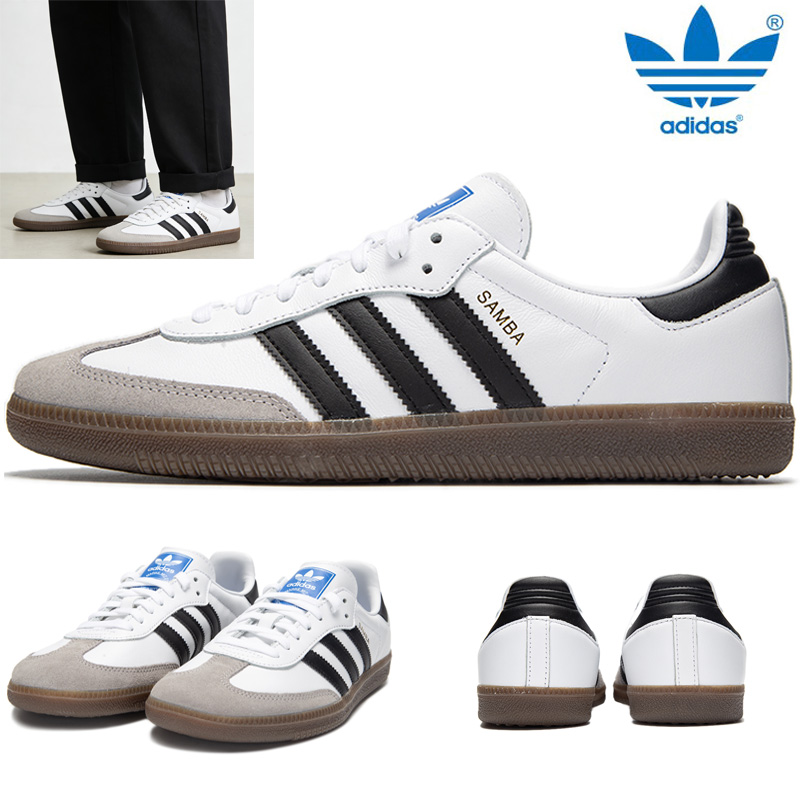 Men Shoes Jd - อาดิดาส ซัมบา ออริจินัลรองเท้าผู้ชายผู้หญิง OG รองเท้าผ้าใบส้นเตี้ยสบายกีฬารองเท้าลำลอง B75806