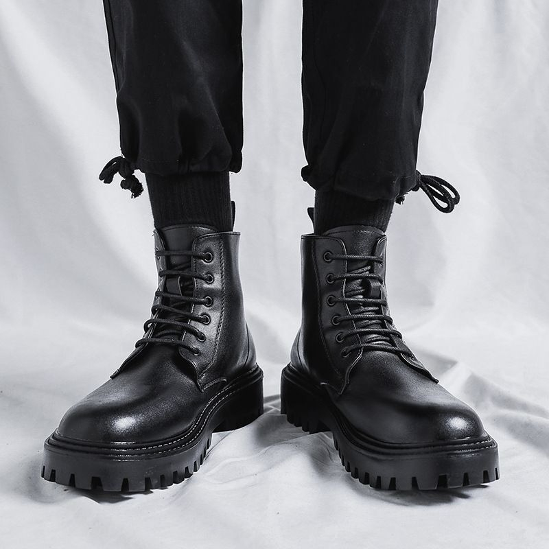 รองเท้าบูทหนังหุ้มข้อผู้ชาย สไ - Men'S Shoes Increase Height บทวิจารณ์และราคา