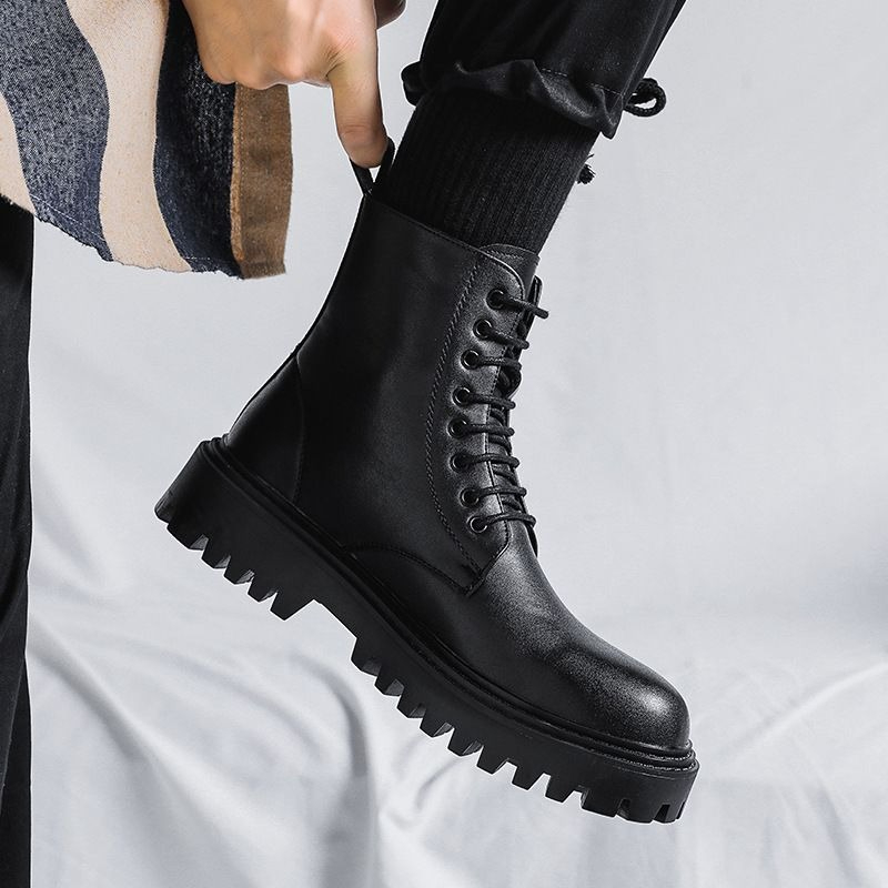รองเท้าบูทหนังหุ้มข้อผู้ชาย สไ - Men'S Shoes Increase Height บทวิจารณ์และราคา
