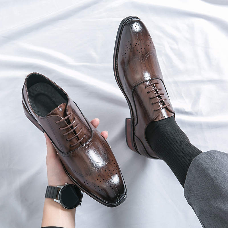 รองเท้าหนังหัวแหลมสไตล์อิตาลีค - Men Shoes Official บทวิจารณ์และราคา