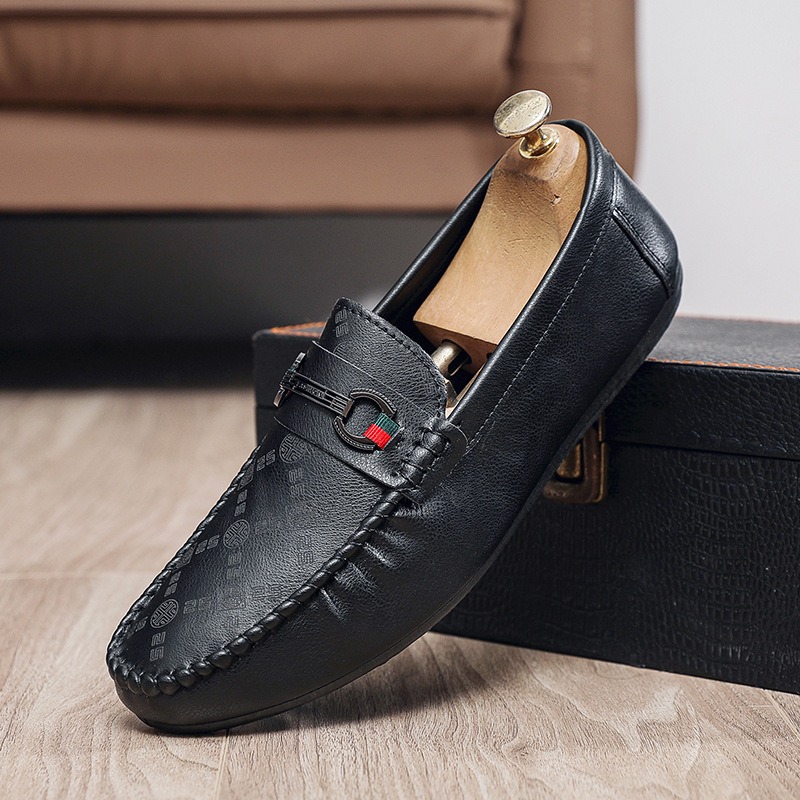 อิตาเลี่ยน PU หนัง loafers Men - Men'S Shoes Black And White บทวิจารณ์และราคา