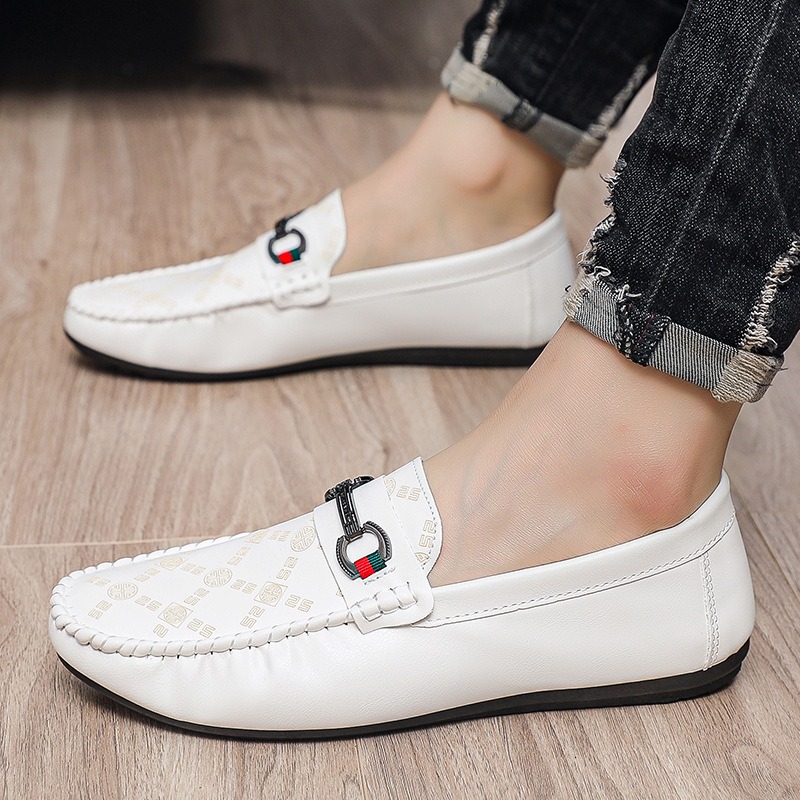 อิตาเลี่ยน PU หนัง loafers Men - Men'S Shoes Black And White บทวิจารณ์และราคา