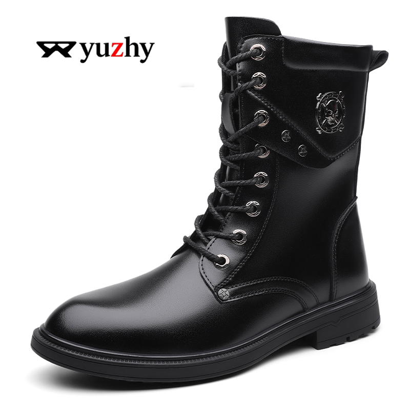 รองเท้าบูทพื้นหนาแบบยูนิเซ็กส์ - Men'S Shoes Black And White บทวิจารณ์และราคา