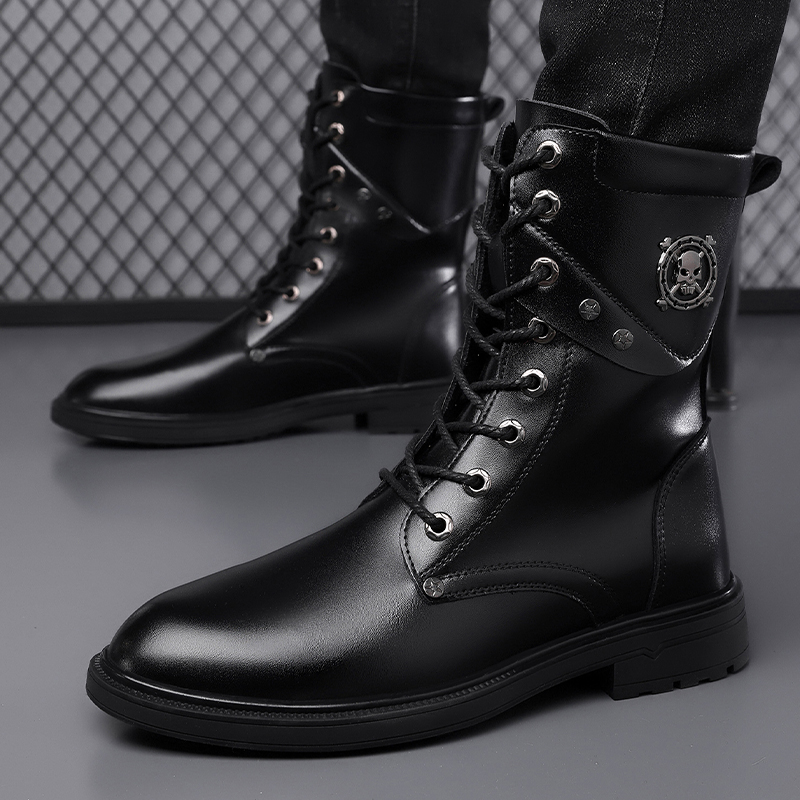 รองเท้าบูทพื้นหนาแบบยูนิเซ็กส์ - Men'S Shoes Black And White บทวิจารณ์และราคา