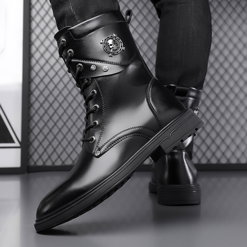 รองเท้าบูทพื้นหนาแบบยูนิเซ็กส์ - Men'S Shoes Black And White บทวิจารณ์และราคา