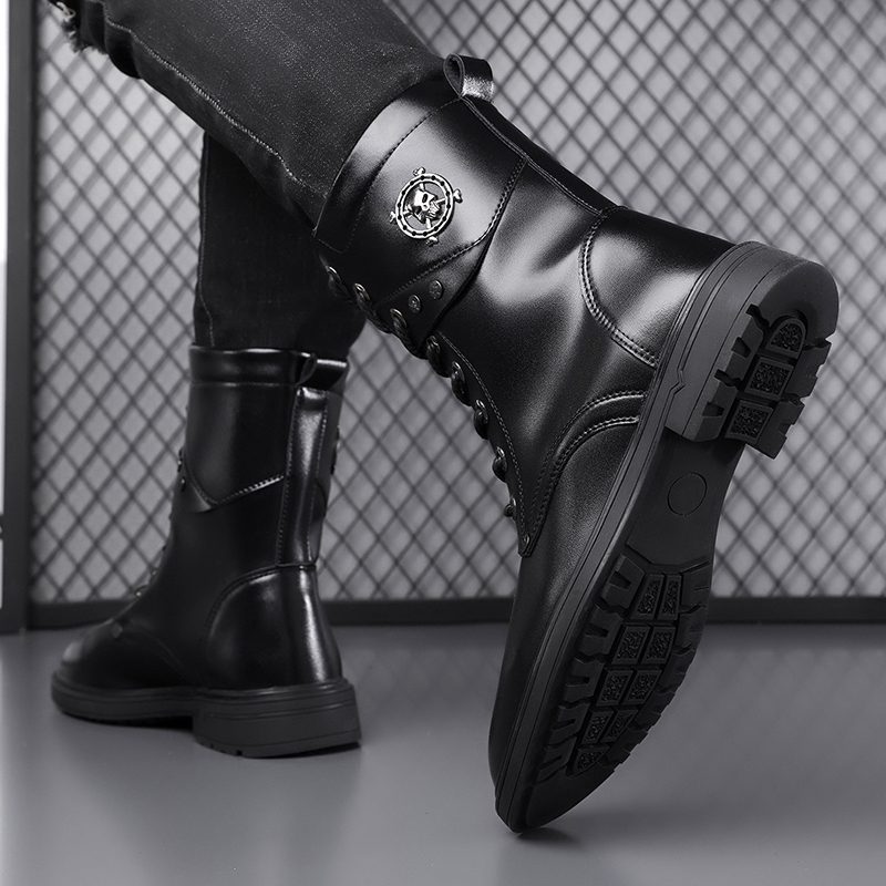 รองเท้าบูทพื้นหนาแบบยูนิเซ็กส์ - Men'S Shoes Black And White บทวิจารณ์และราคา
