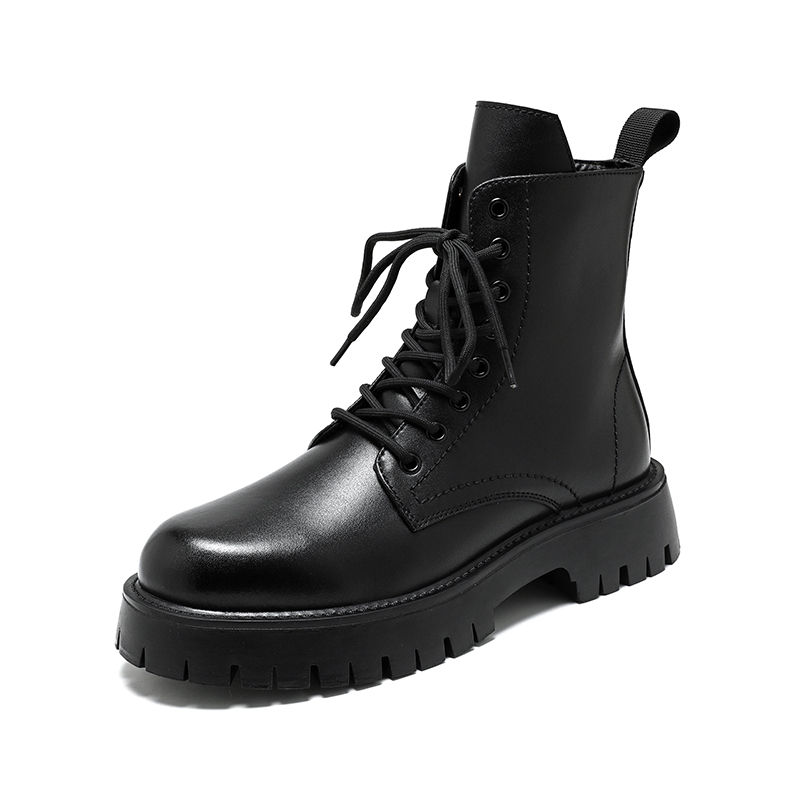 รองเท้าบูทหนังแท้แฟชั่นหรูสำหร - Men'S Shoes Black And White บทวิจารณ์และราคา