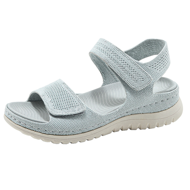รองเท้าแตะสตรีแบบถักตาข่ายพื้น - Velcro Strap Sandal บทวิจารณ์และราคา