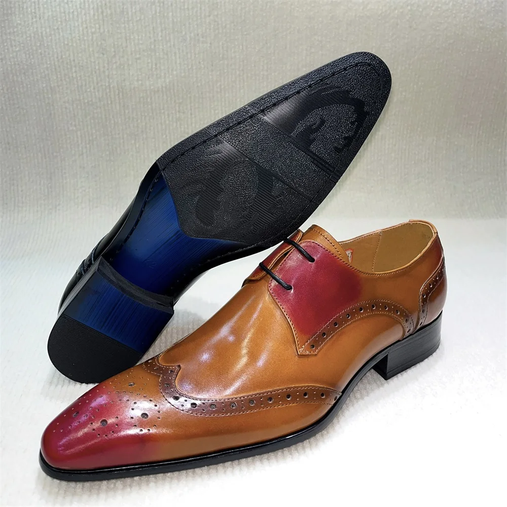 สีน้ําตาลของแท้หนัง Brogue รอง - Men'S Shoes In Fashion บทวิจารณ์และราคา