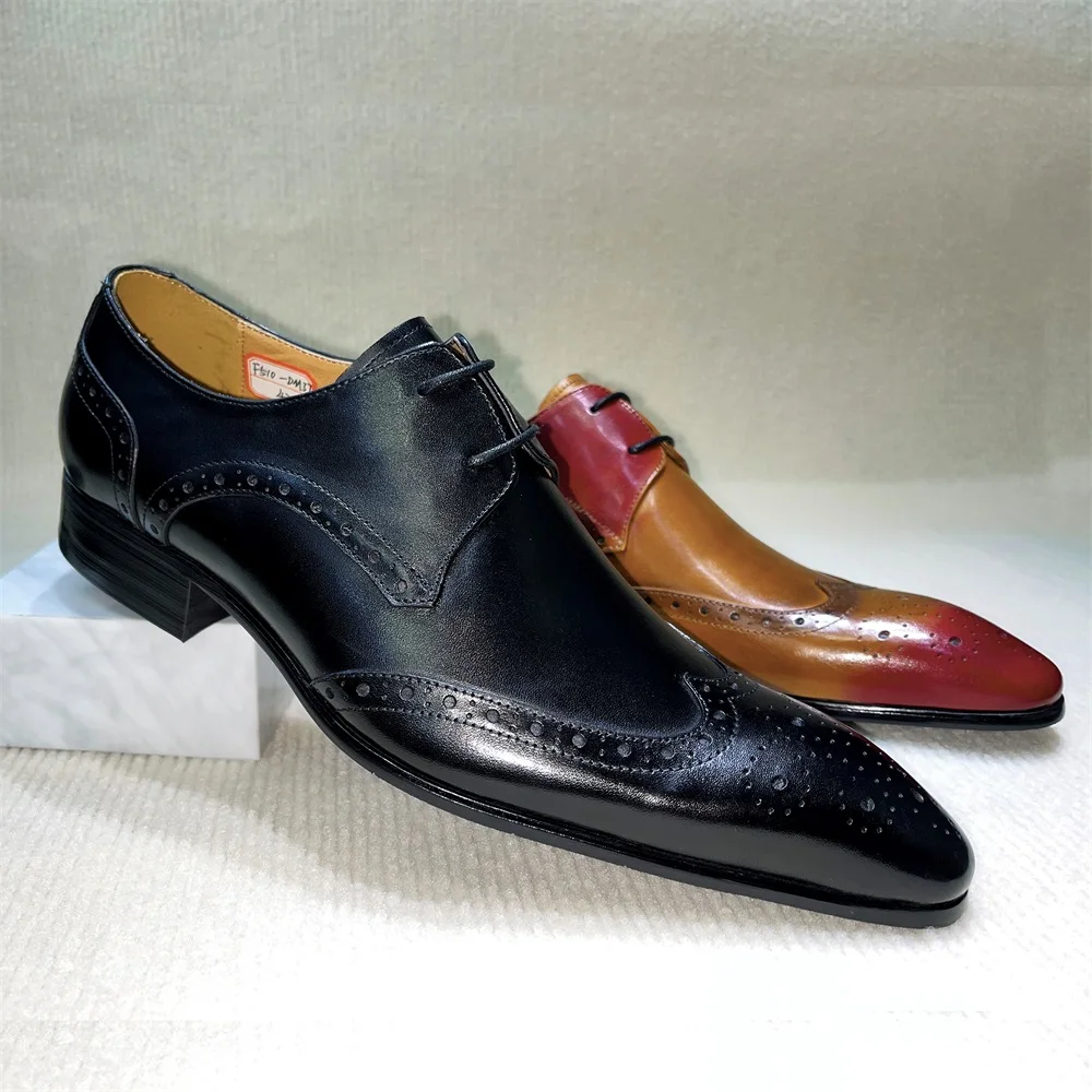 สีน้ําตาลของแท้หนัง Brogue รอง - Men'S Shoes In Fashion บทวิจารณ์และราคา