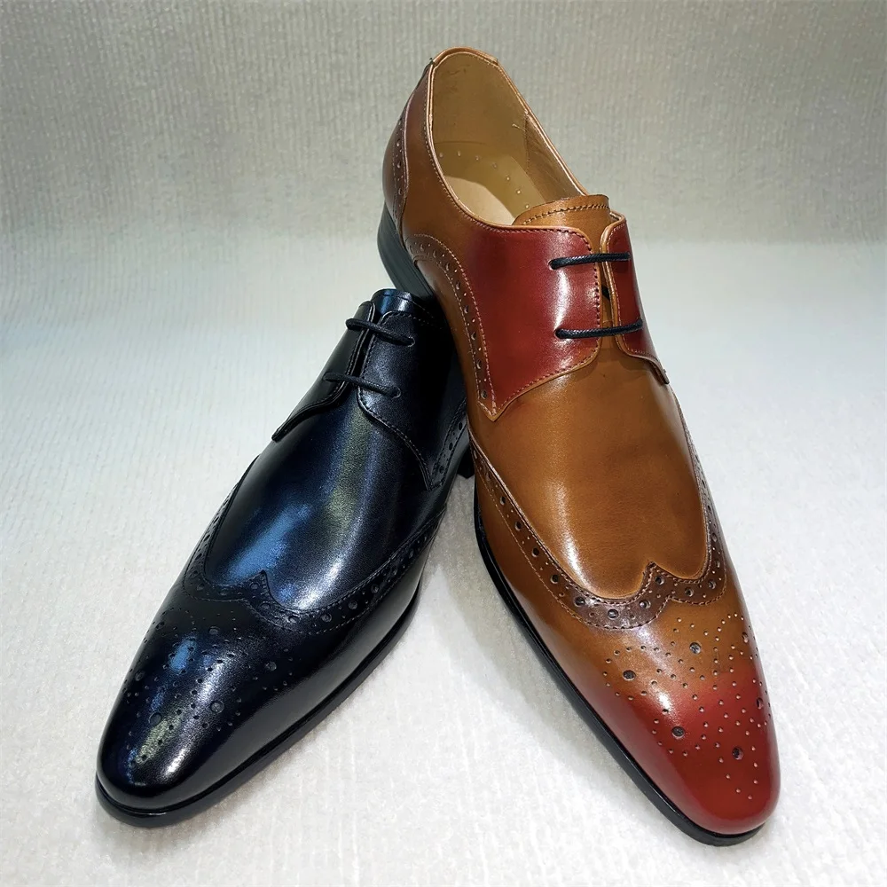 สีน้ําตาลของแท้หนัง Brogue รอง - Men'S Shoes In Fashion บทวิจารณ์และราคา